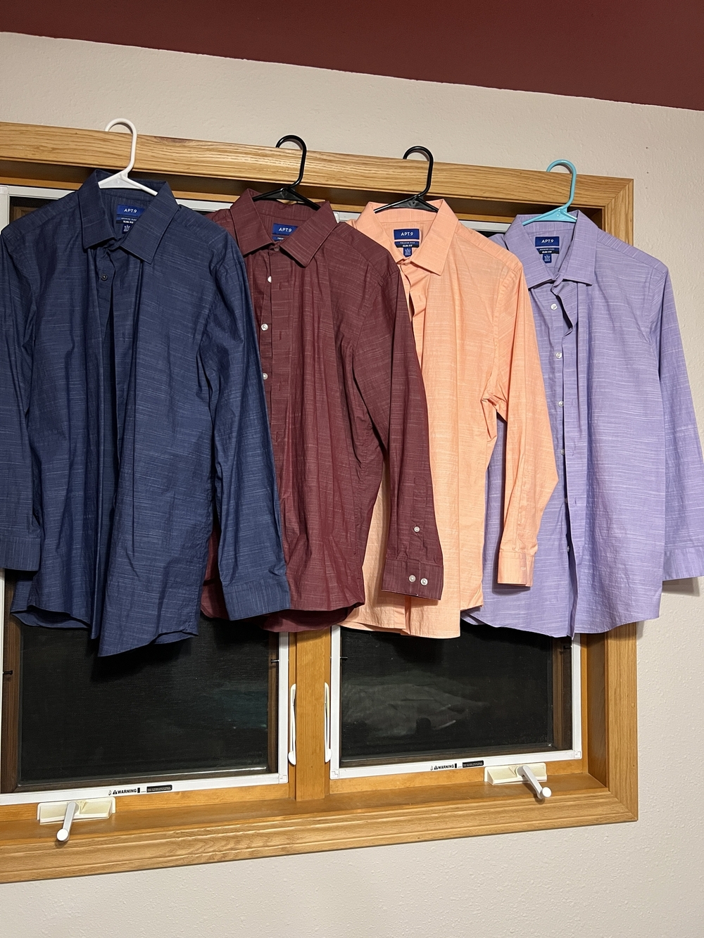 Apt 9 Men's Slim Fit Long-Sleeve Dress Shirts x4